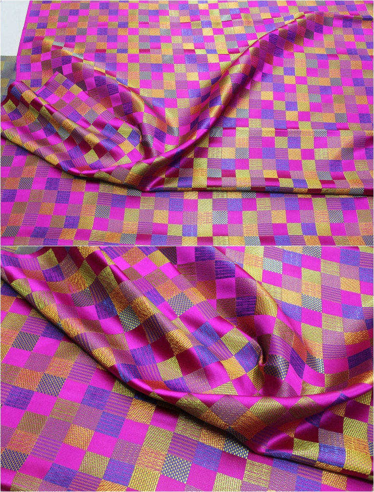 Fuchsia Brocade Fabric: Silk Rayon Jacquard, Cheongsam Qipao Material (35"W)