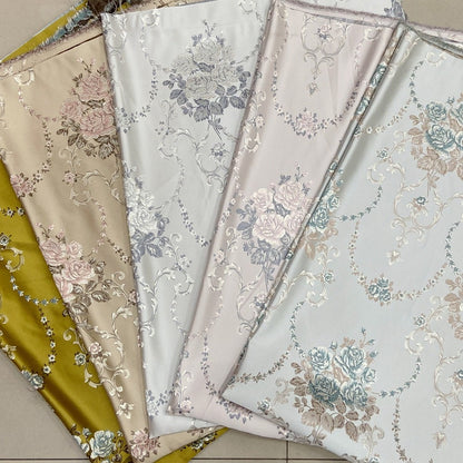 Gold Thread Floral Jacquard Fabric: 57"W Costume & Upholstery Rayon