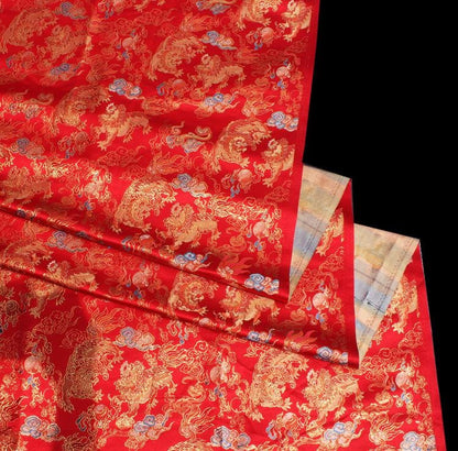 Lion Jacquard Brocade Fabric: Gold Threaded Apparel & Home Decor, 58"W