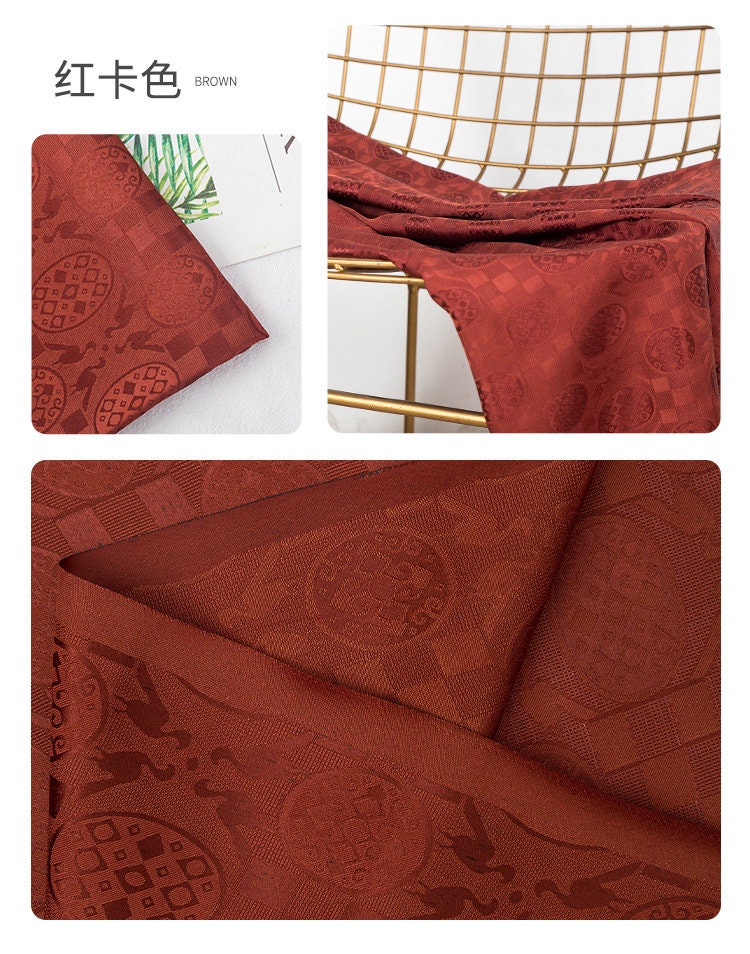 Floral Silk Brocade Fabric: 59" Wide Jacquard Damask - By The Meter