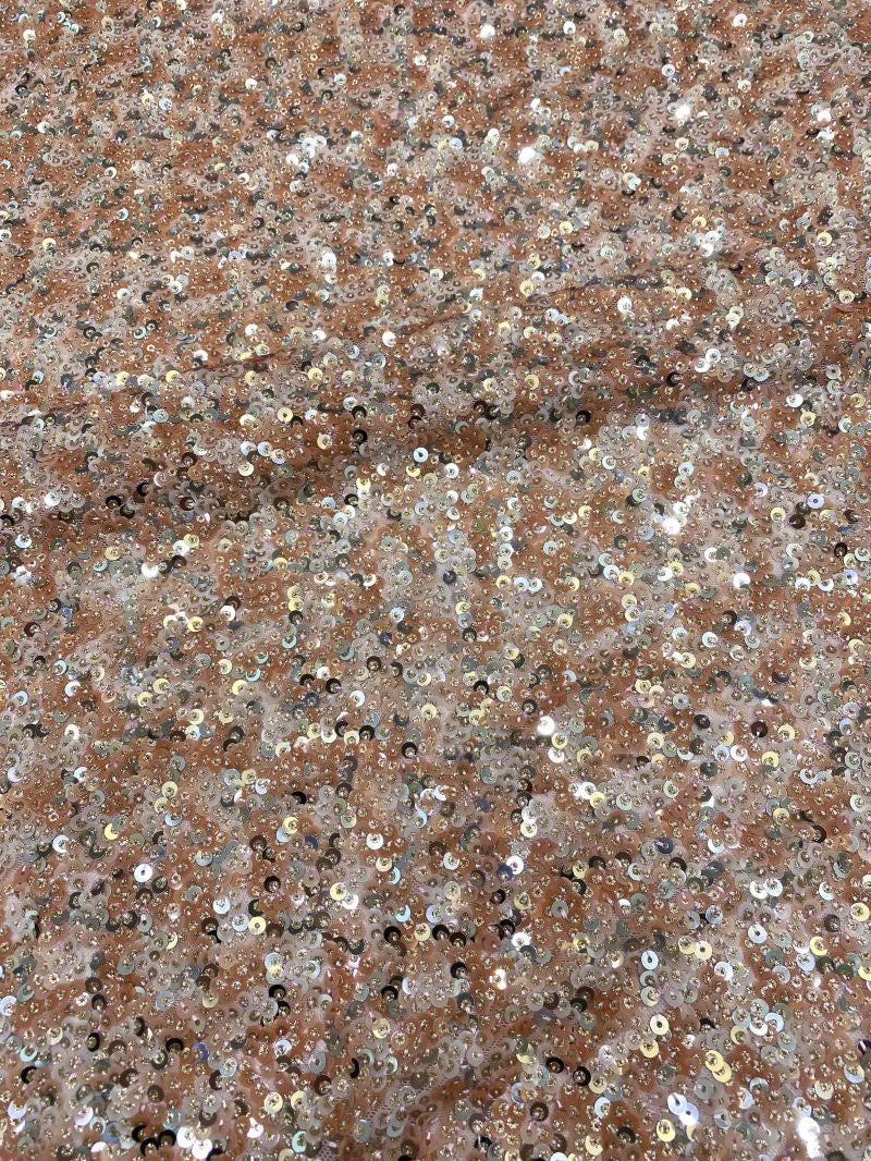 Tissu brodé à sequins, 127 cm de large, pour robe orientale