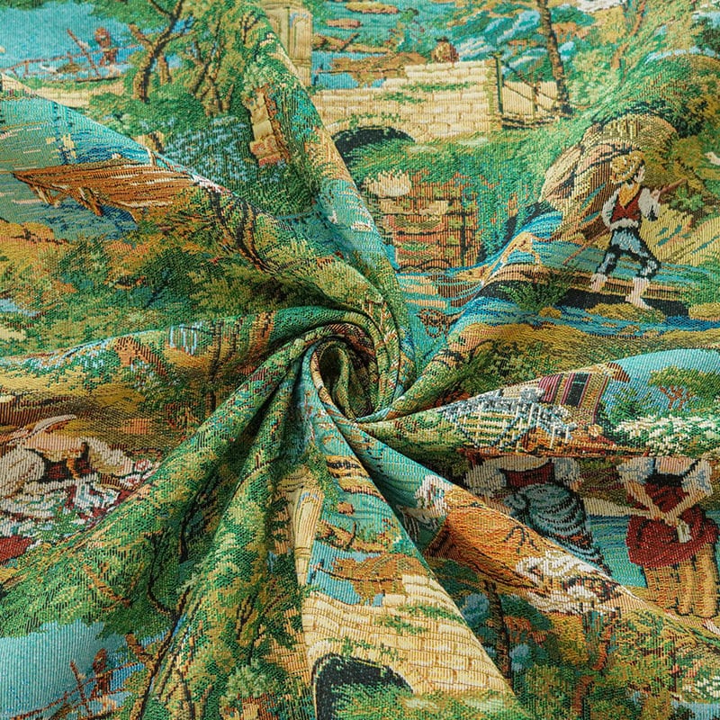 Jacquard Woven Fabric: Oil Painting Pattern, 50% Cotton (59"W)