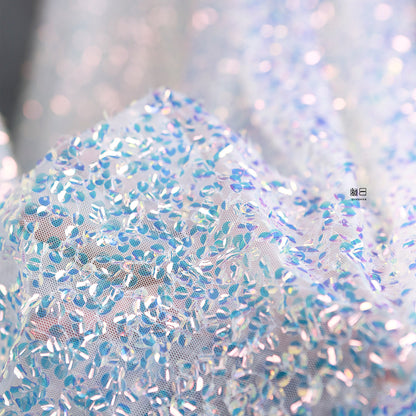 Hand-stitched Sequin Mesh Fabric, Symphony Glitter, Prom Dress, Doll Making