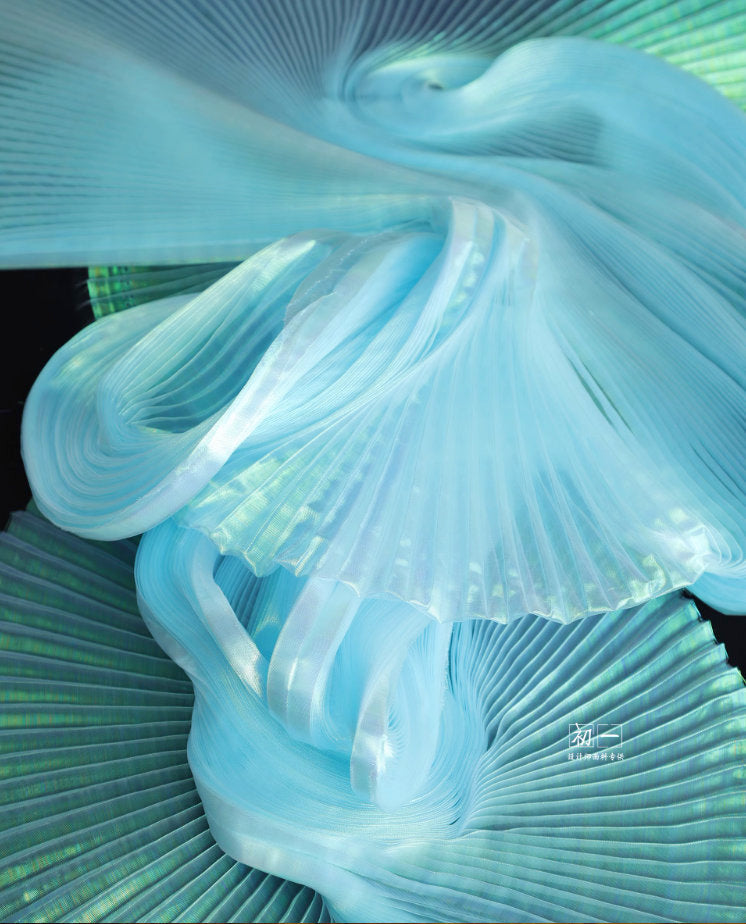 Mermaid Pleated Organza Fabric: 55" Wide Designer Material