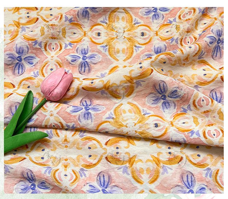 Tissu pour patchwork, coton à motifs floraux aquarelle : matériel de couture style chinois