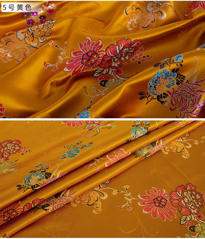 Tissu brocart de soie chrysanthème : revêtement de coussin Cheongsam (29,5 po L)