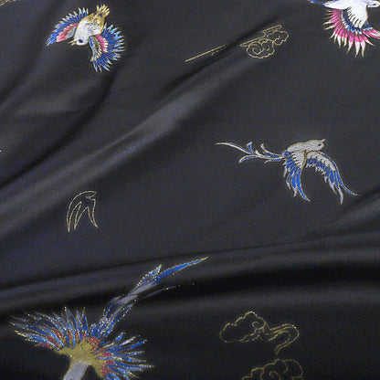 Tissu brocart Oiseau Phénix : tissage japonais Nishijin avec fil d'or (59"L)