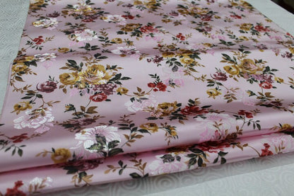 Peony Flower Silk Brocade Fabric: Chinese Wedding Upholstery, Quilting (By 1 Meter)