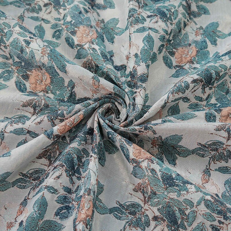 Tissu jacquard lurex à motif floral : revêtement tissé en relief 3D, 165 cm de large