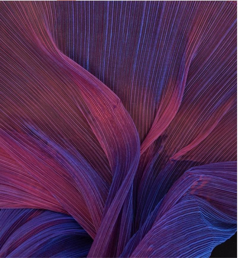 Pleated Gradient Organza Fabric, Two Tone Mesh, 55"W