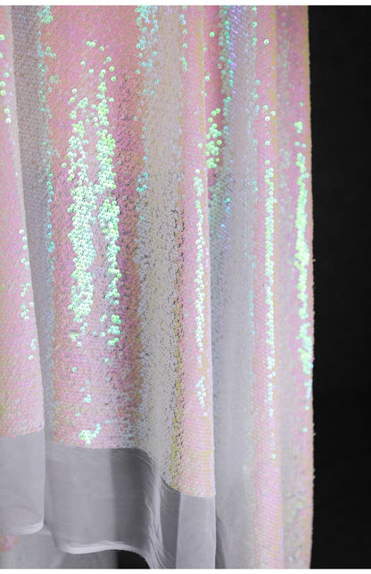 Pink Fish Scale Sequins Fabric: 53"W Symphony Gradient Polyester