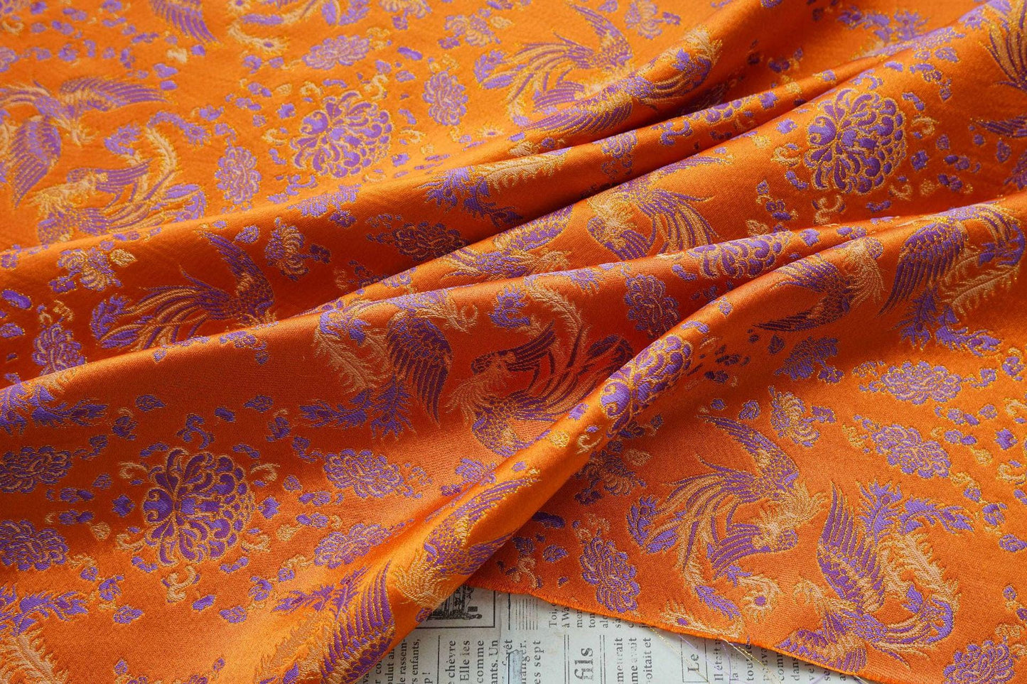 Elegant Song Brocade Jacquard Fabric: Chinese Style Hanfu & Qipao Sewing