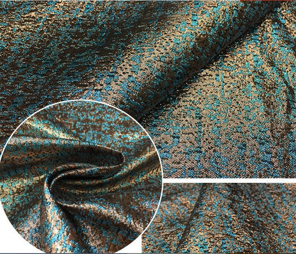 Gold Thread Jacquard Fabric: 3D Oil Painting Texture, 55" Wide