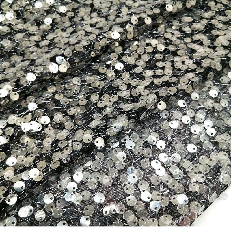 Gradient Sequin Lace Fabric: Colorful Beaded Symphony, 49"W