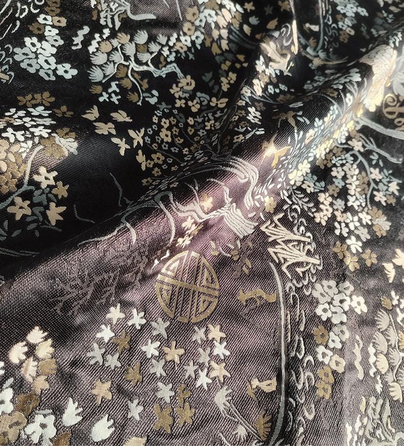Gold Thread Jacquard Fabric: 3D Floral Designer Fabric - 59" Wide