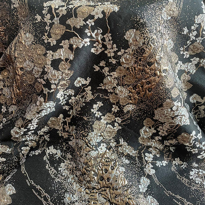 Metallic Floral Jacquard Fabric: 57" Wide Cotton Blend