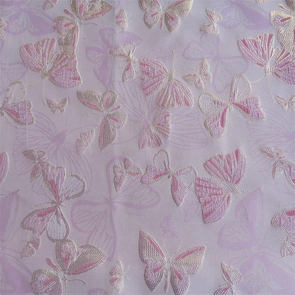 Butterfly Jacquard Fabric with Gold Thread: 58" Wide, By The Meter