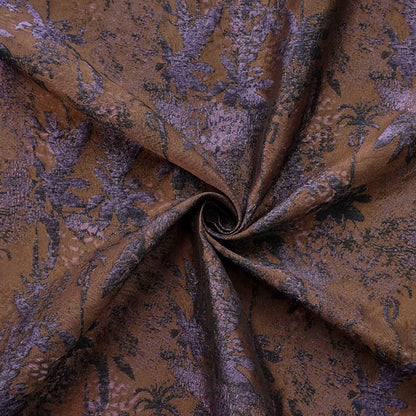 Vintage Embossed Jacquard Fabric ��� Tropical Rainforest Leaf Pattern for Upholstery, Curtains & Clothi"Wide