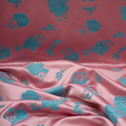 Panda and Bamboo Jacquard Satin Fabric ��" Wide, Qipao and Hanfu Material