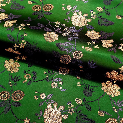 Floral Brocade Fabric: Chinese Ridge Flower Rayon Nylon Blend, 45" Wide