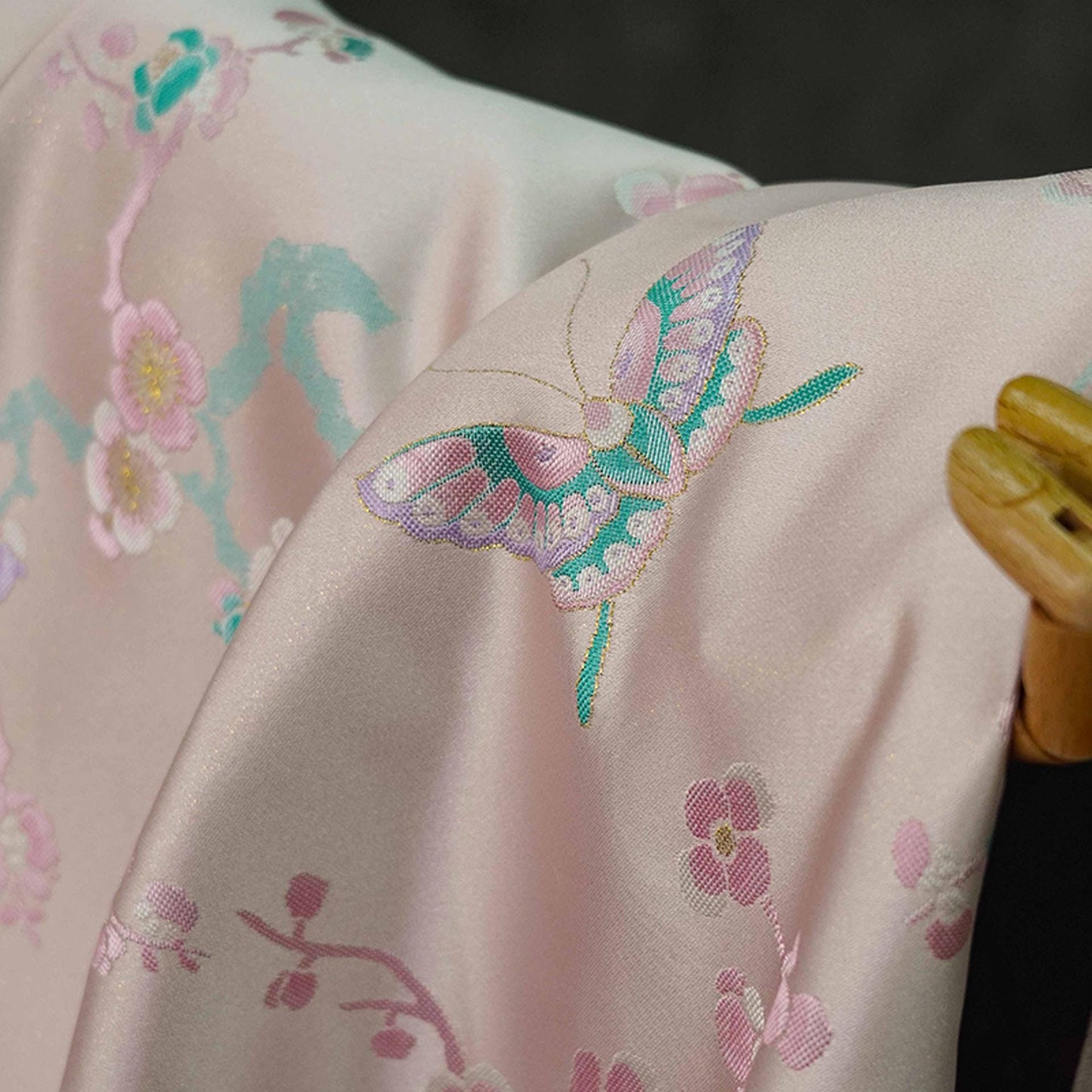 Butterfly Jacquard Brocade Fabric: Japanese Style Damask (By The Meter)