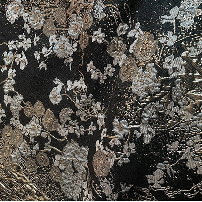 Metallic Floral Jacquard Fabric: 57" Wide Cotton Blend