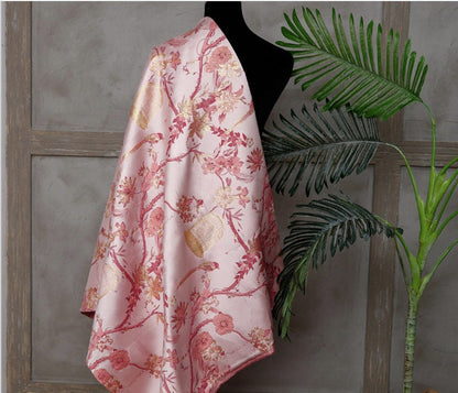 Birdcage Magpie Brocade Fabric: Chinese Silk Rayon Blend (59"W)