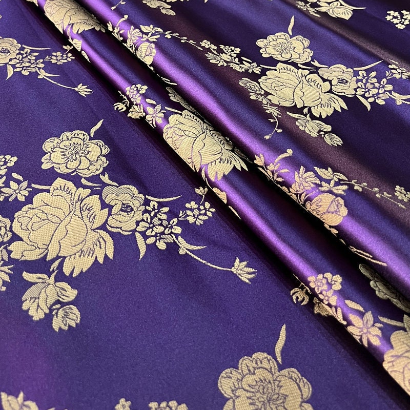 Nishijin Japanese Floral Brocade Fabric: High-Precision Rayon Sewing