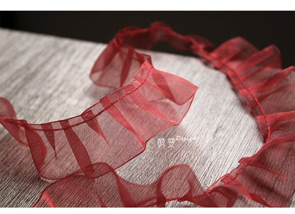 Pleated Tulle Lace Fabric: 1.2" Ruffle Trim, Doll & Wedding Decor