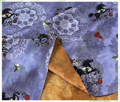 Tissu de soie jacquard motif cheval de rêve ��� Xiangyun Sha ��� Matelassage, Décoration intérieure, Grande largeur