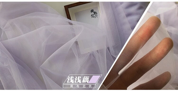 Tissu en dentelle ajourée, gaze transparente pour robe de mariée (59"L)