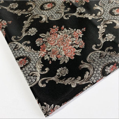 Gold Jacquard Fabric: Embossed 3D Floral Brocade, 55" Wide By The Meter