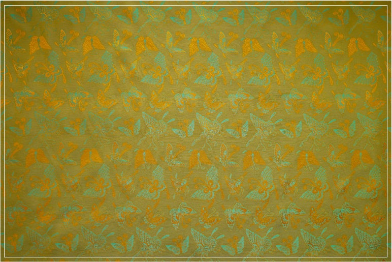 Butterfly Jacquard Rayon Fabric: Tea Silk Satin (By The Meter)