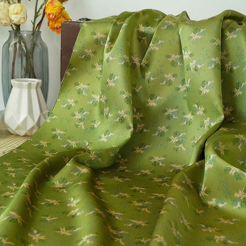 Reversible Jacquard Fabric: Floral Embossed Rayon Blend, 59"W