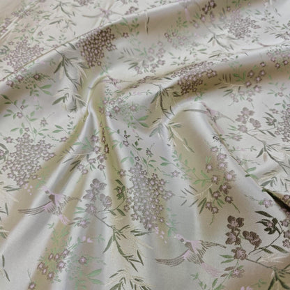 Tissu jacquard brocart Nightingale : style chinois pour la confection de vêtements et la décoration intérieure, largeur 150 cm