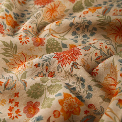 Tissu Tencel Ramie à motifs floraux : Matière première pour robes, châles et décorations - Vendu au mètre