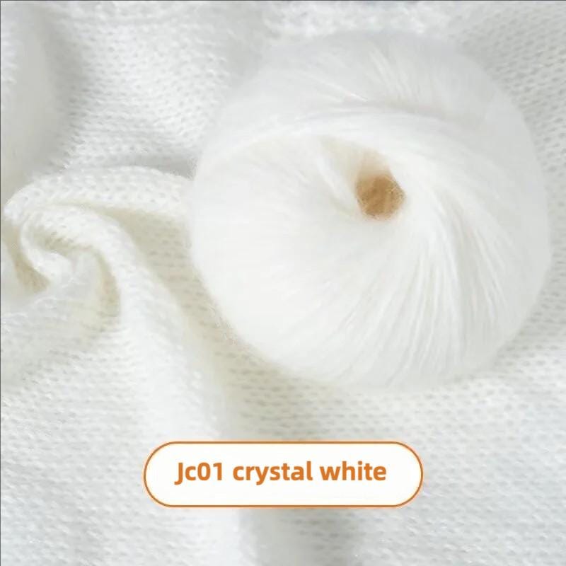 Rainbow Mohair Silk Yarn: Glitter Lace Knitting Wool (50g/100m)