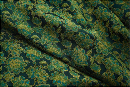 Green Floral Jacquard Damask Fabric: 55"W Oriental Costume Decor