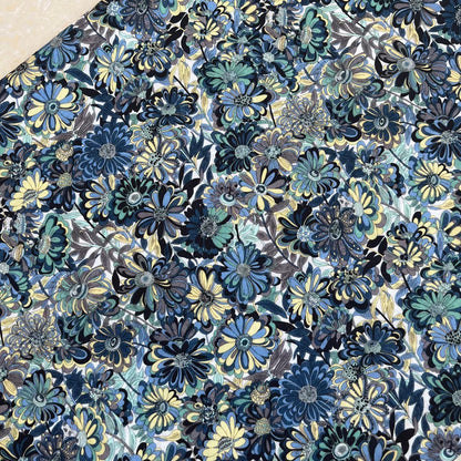 Floral Cotton Fabric: 60s Style Sewing Material, 59" Wide