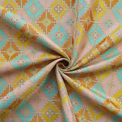 Tissu tissé à carreaux losanges bohèmes : mélange de rayonne, 150 cm de large