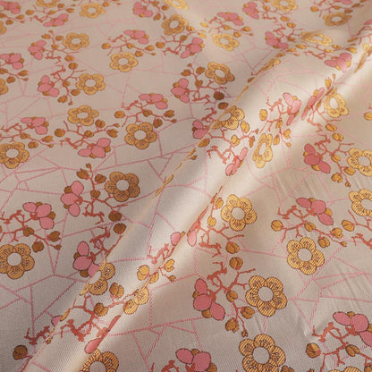 Plum Blossom Silk Brocade Fabric: Gold Cheongsam Qipao Material