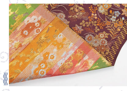Japanese Silk Brocade Fabric: Daisy Floral Design, Wedding Fabric By The Meter