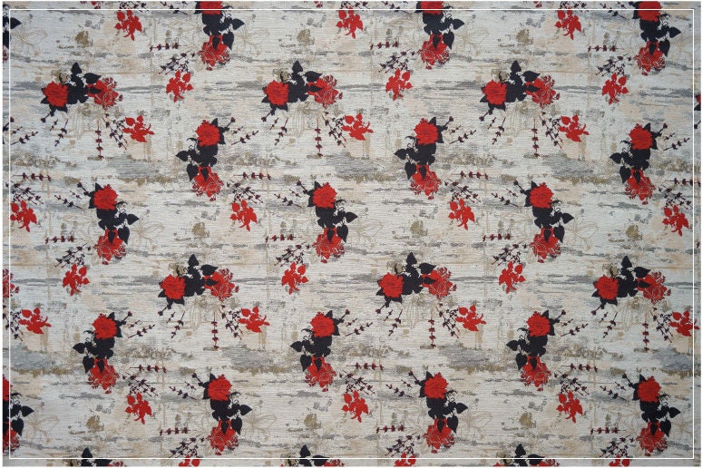 Floral 3D Jacquard Fabric: Bright Upholstery, Costume, Decor - 59" Wide