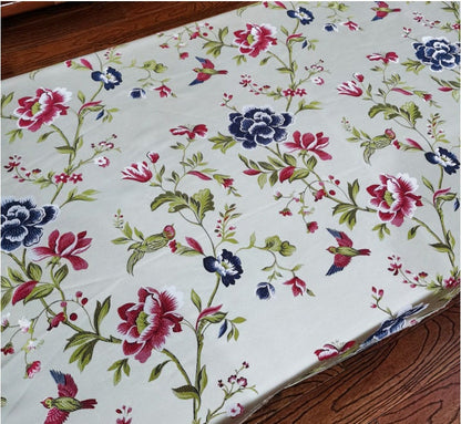 Birds and Flowers Jacquard Fabric: Silk Rayon Blend, 118" Wide