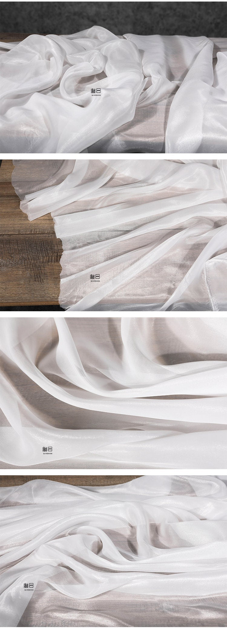 Tissu satiné semi-transparent : matière douce et brillante, 150 cm de large, pour costumes et décoration