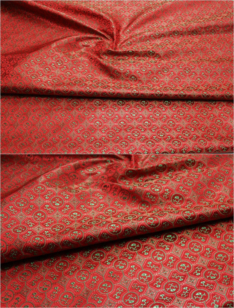 Tissu brocart jacquard à motifs floraux : mélange de soie et de rayonne de style Tang chinois