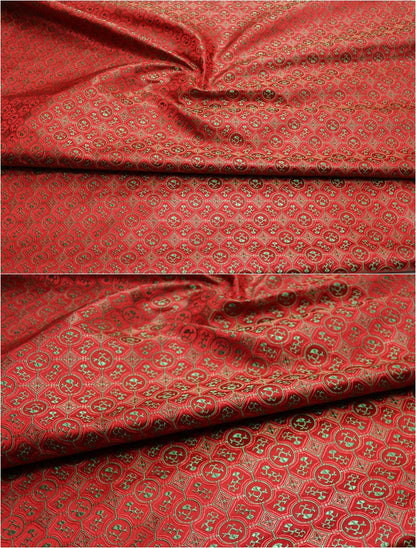 Tissu brocart jacquard à motifs floraux : mélange de soie et de rayonne de style Tang chinois