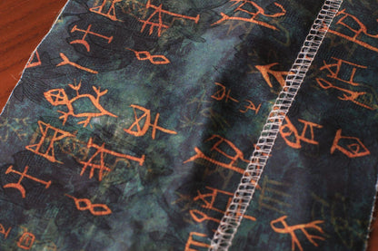 Oracle Silky Satin Fabric: Ancient Pattern Digital Print, 59"W