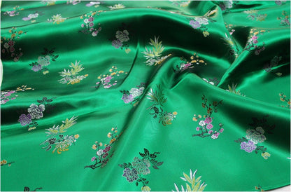 Floral Brocade Fabric: Silk Rayon Blend, 35" Wide