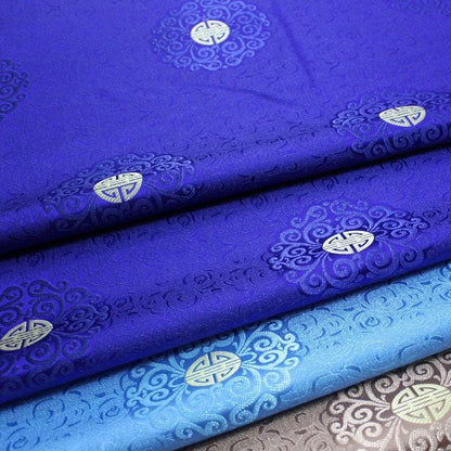 Fu Lu Shou Brocade Fabric: Multi Color Cheongsam Qipao Material